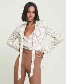 Remi Chain-Print Blouse at Veronica Beard